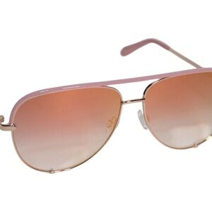 Quay Australia High Key Contrast Aviator Sunglasses Pink/Rose Gold